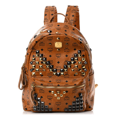 MCM Visetos Studded Medium Stark M Backpack Cognac 1 of 19