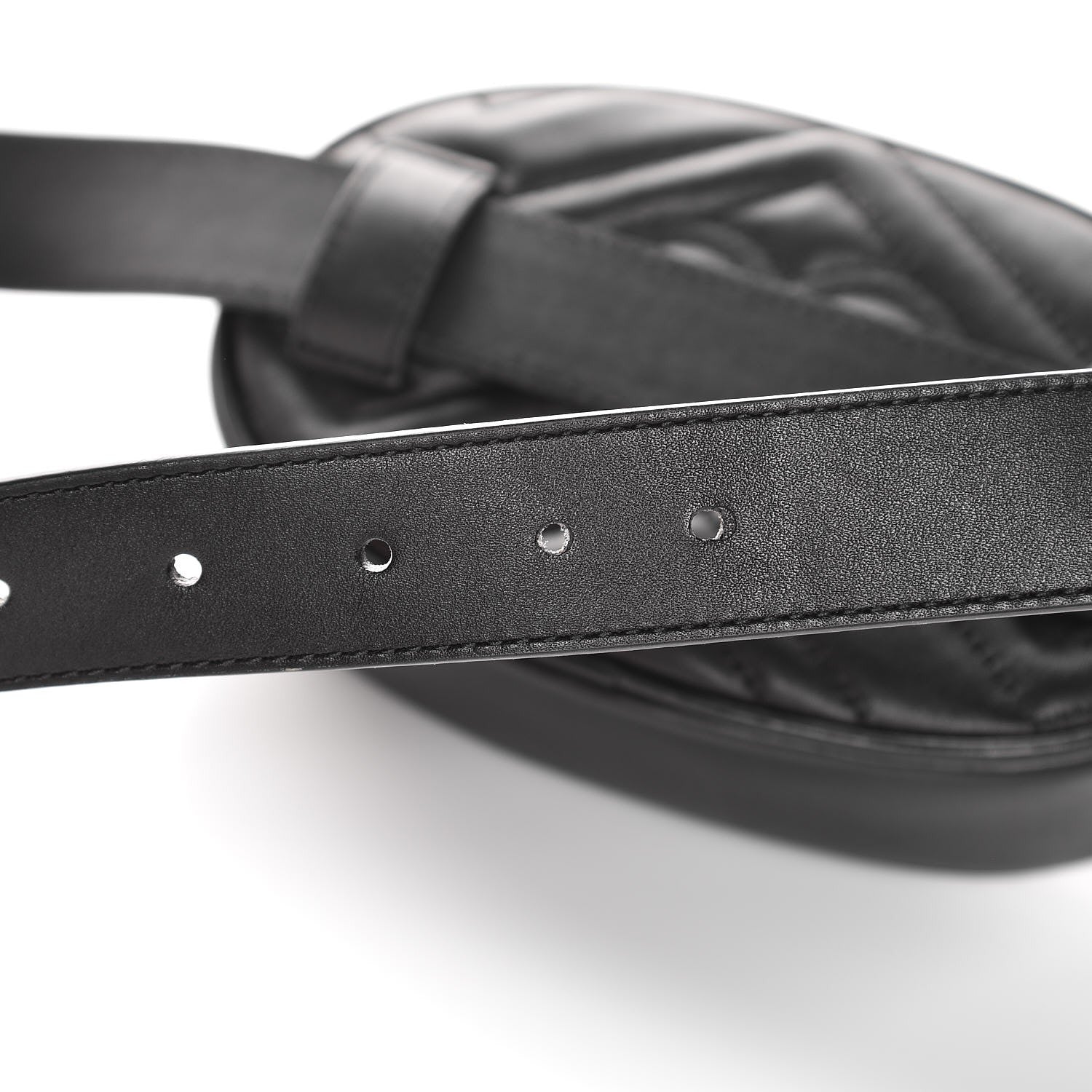 Gucci Calfskin Matelasse GG Marmont Belt Bag 95 38 Black 10 of 11