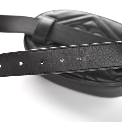 Gucci Calfskin Matelasse GG Marmont Belt Bag 95 38 Black 10 of 11