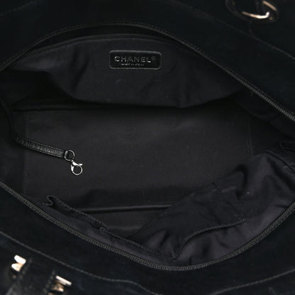 Chanel Coated Canvas Quilted Large Paris Biarritz Tote Black 5 of 10