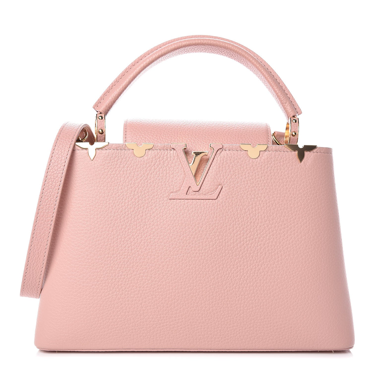 Louis Vuitton Taurillon Embellished Capucines PM Magnolia 1 of 10
