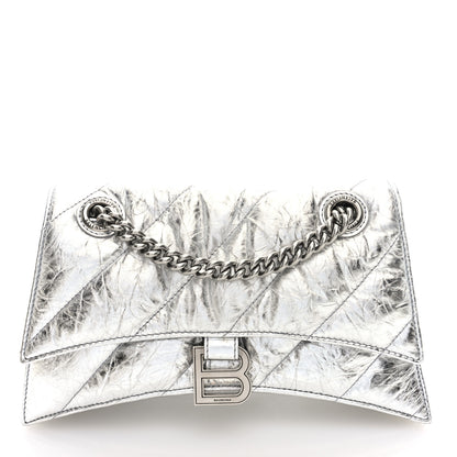 Balenciaga Crushed Calfskin Quilted Small Crush Chain Bag Silver 1 of 9