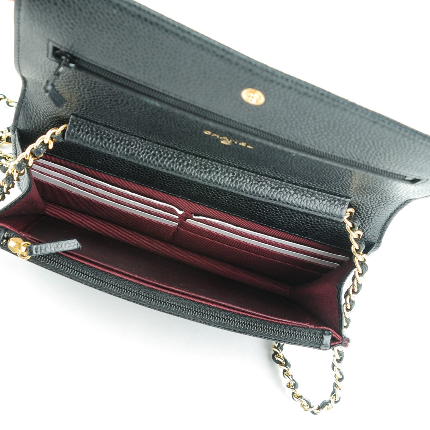 Caviar Quilted Wallet On Chain WOC Black