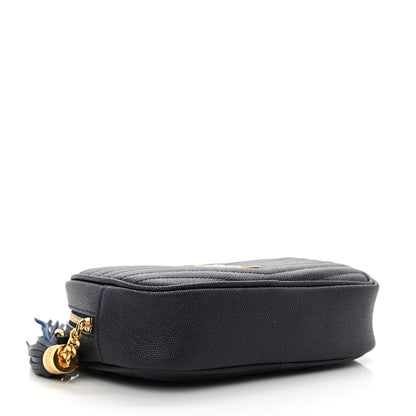 Saint Laurent Grain De Poudre Matelasse Monogram Mini Lou Camera Bag Navy 4 of 11