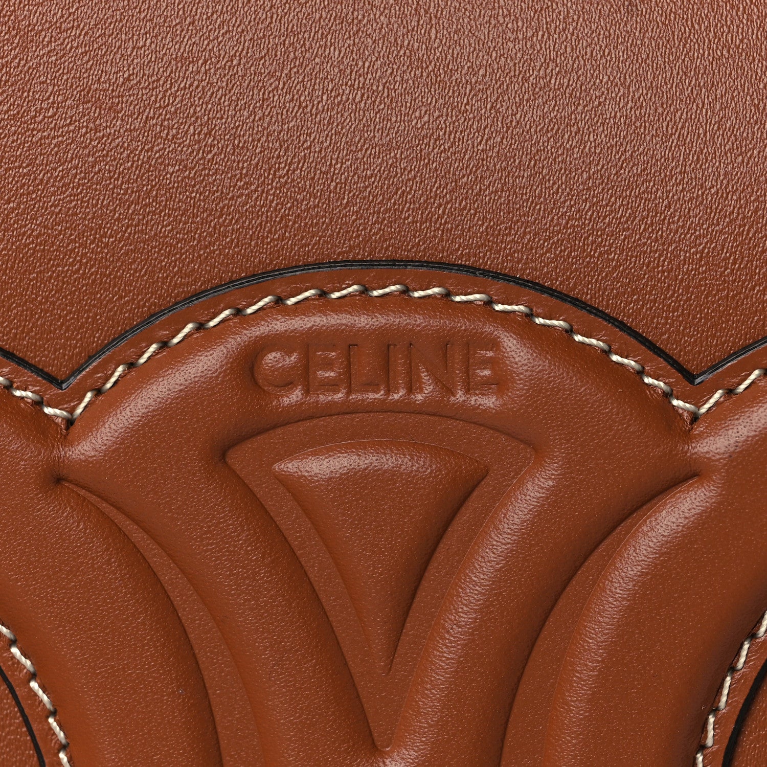 Celine Smooth Calfskin Cuir Triomphe Camera Shoulder Bag Tan 5 of 9
