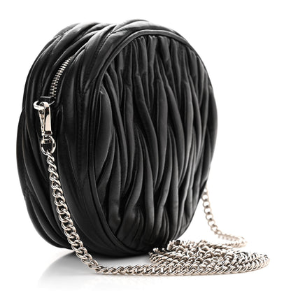 Miu Miu Nappa Matelasse Round Crossbody Black 3 of 9
