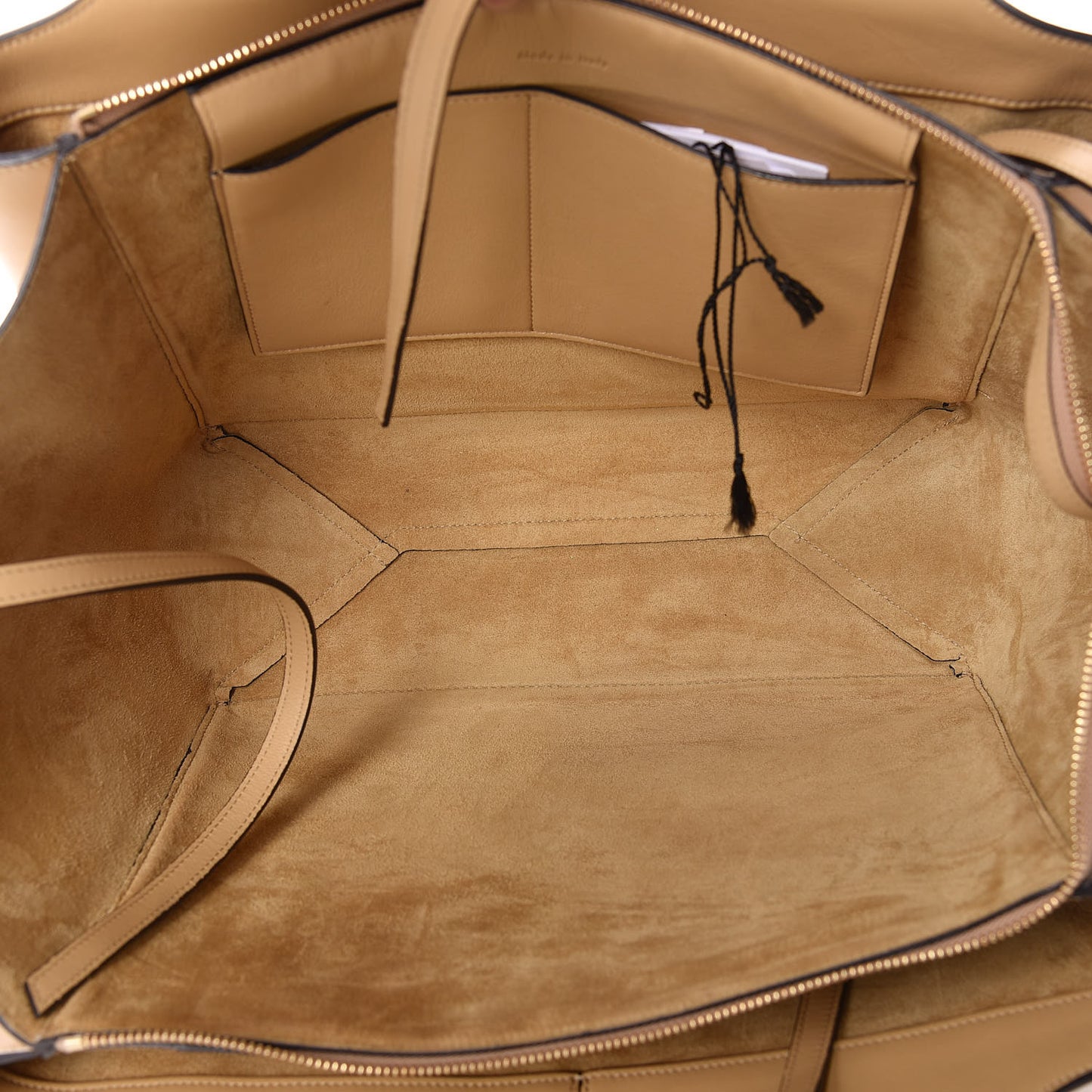 Supple Natural Calfskin Medium Tri-Fold Bag Sand