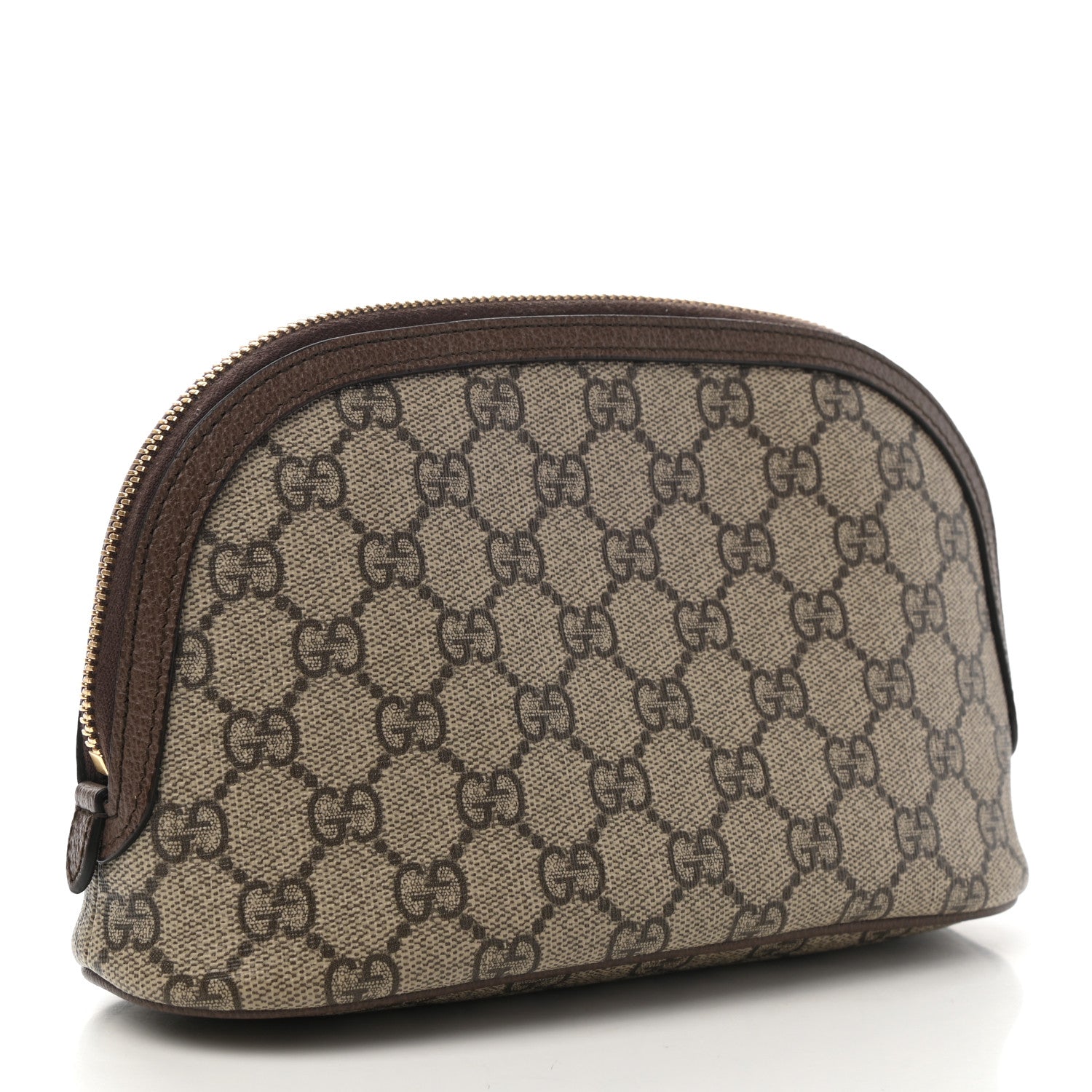 Gucci GG Supreme Monogram Textured Calfskin Web Large Ophidia Cosmetic Case Beige Ebony New Acero 3 of 7