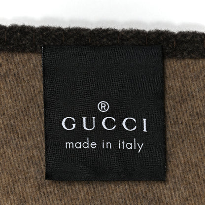 Gucci Wool Cashmere GG Monogram Blanket Brown 3 of 3