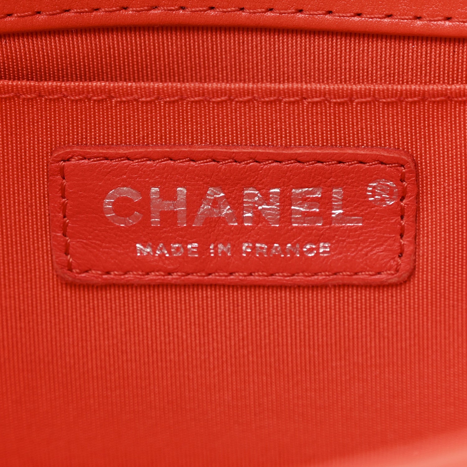 Chanel Calfskin Chevron Quilted Medium Braided Boy Flap Orange 6 of 12