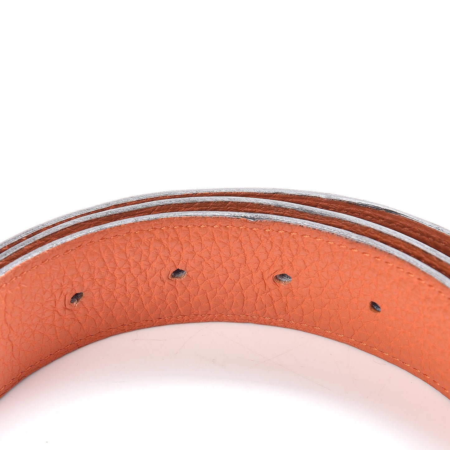 Box Taurillon Clemence 32mm Belt Strap 90 Orange Black