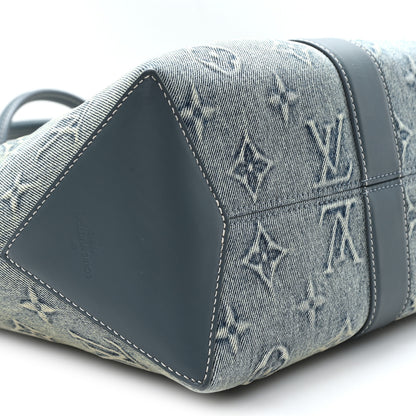 Louis Vuitton Monogram Washed Denim Weekend Tote NM Blue 8 of 9