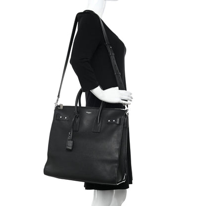 Saint Laurent Grained Calfskin Sac De Jour Souple North South Tote Black 2 of 12