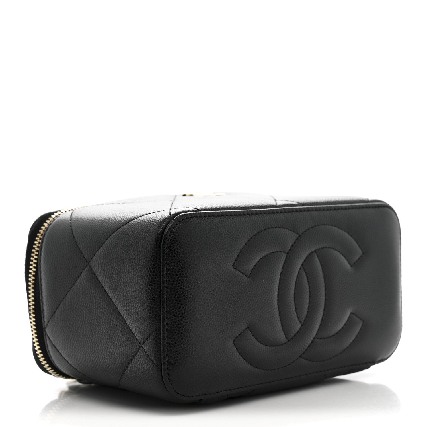 Chanel Caviar Quilted Top Handle Long Vanity Black 4 of 11