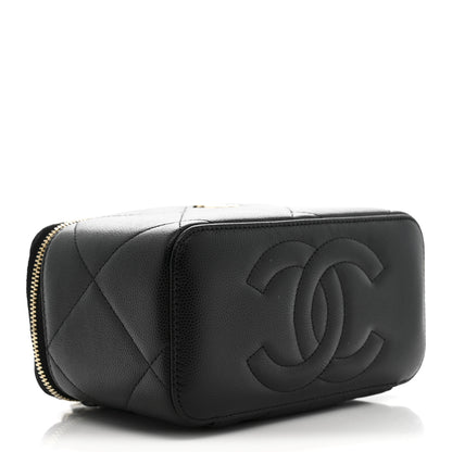 Chanel Caviar Quilted Top Handle Long Vanity Black 4 of 11