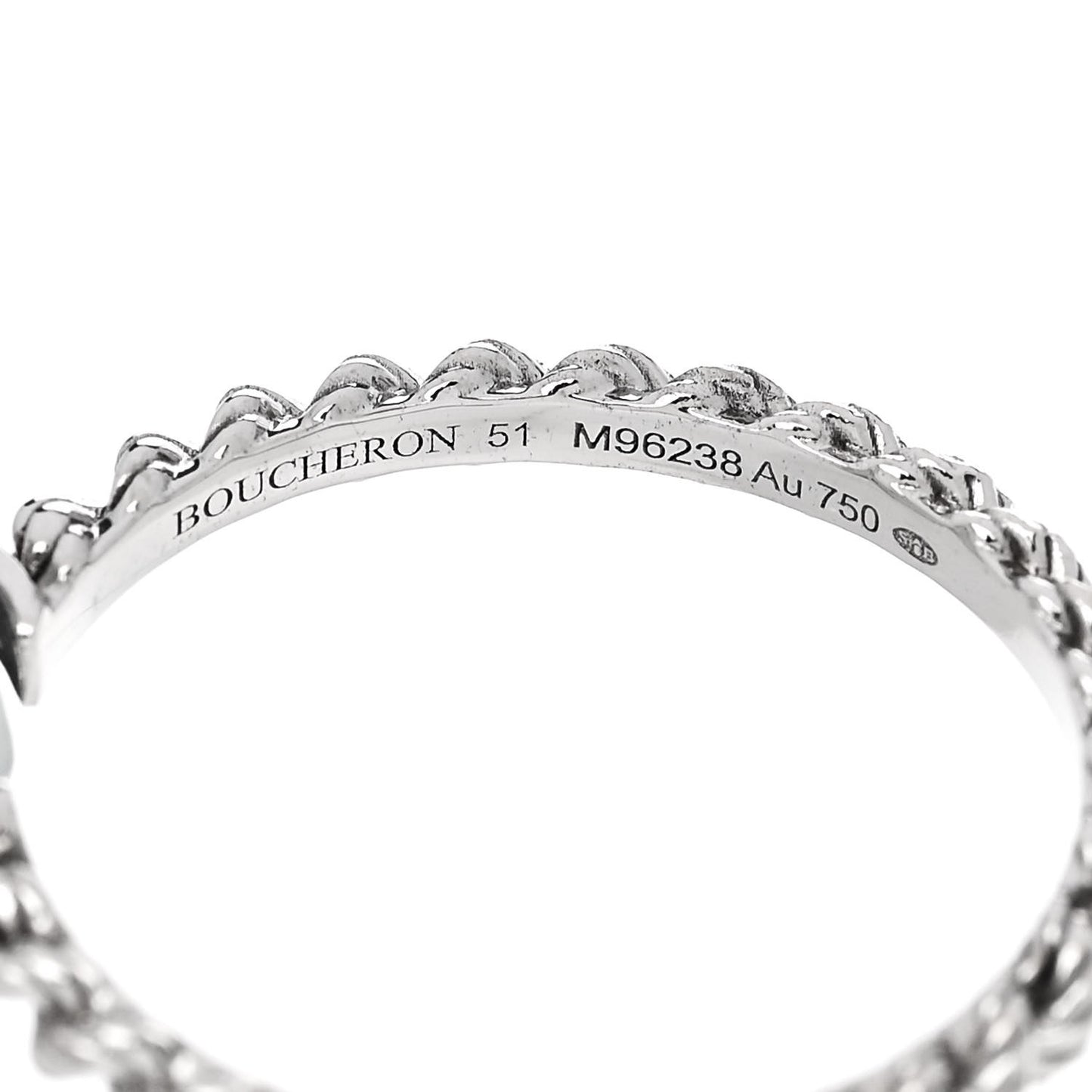 18K White Gold Aquaprase Small Serpent Boheme Ring 51 5.75