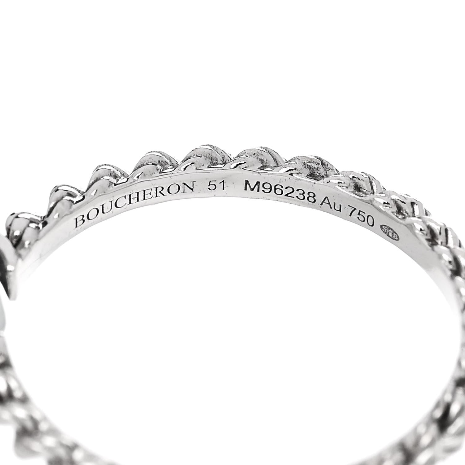 Boucheron 18K White Gold Aquaprase Small Serpent Boheme Ring 51 5.75 5 of 6