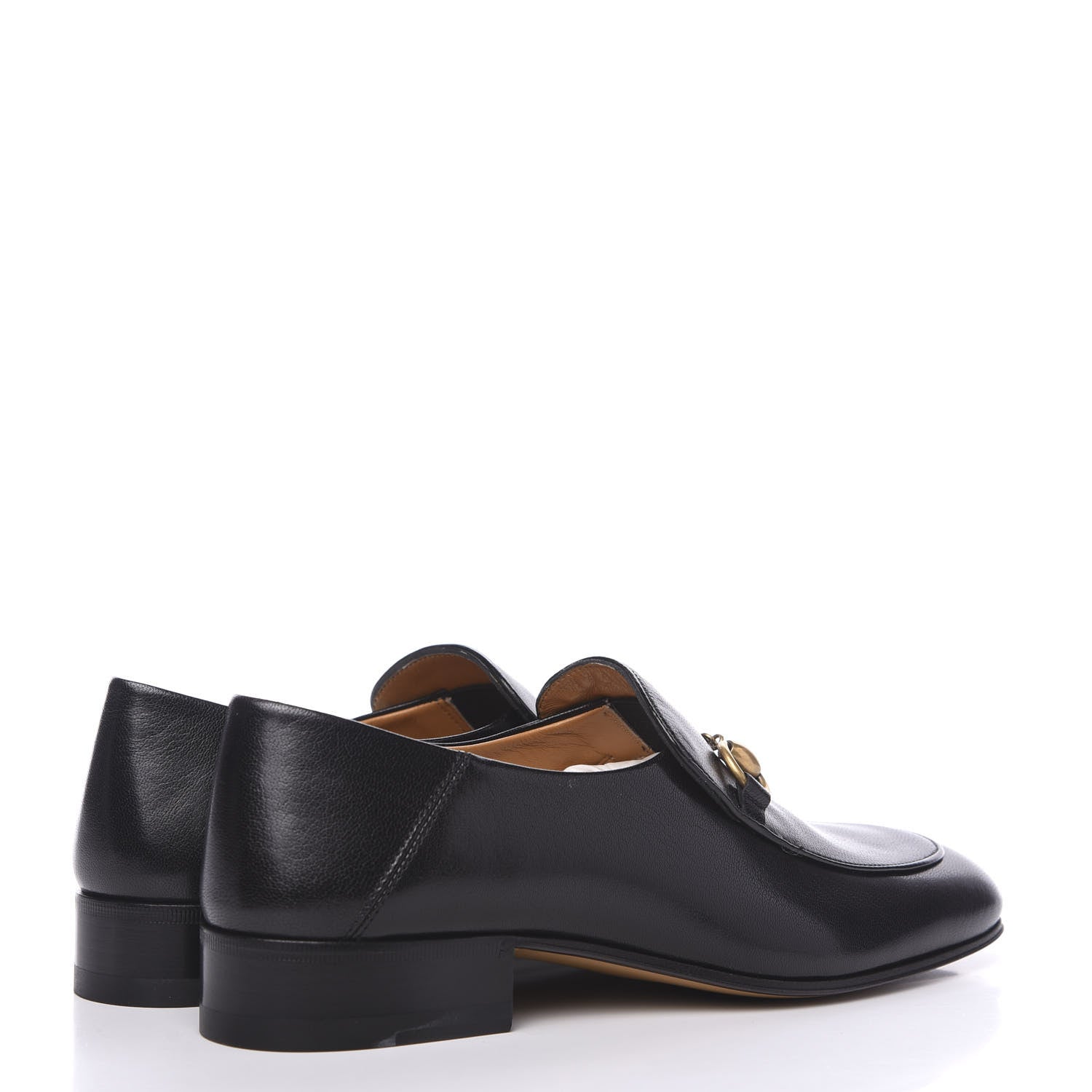 Gucci Goatskin Womens Horsebit Mid-Heel Loafers 39 Black 4 of 8