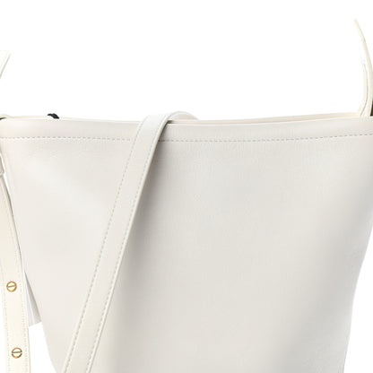 Mansur Gavriel Pebbled Calfskin Zip Bucket Bag Snow 8 of 10