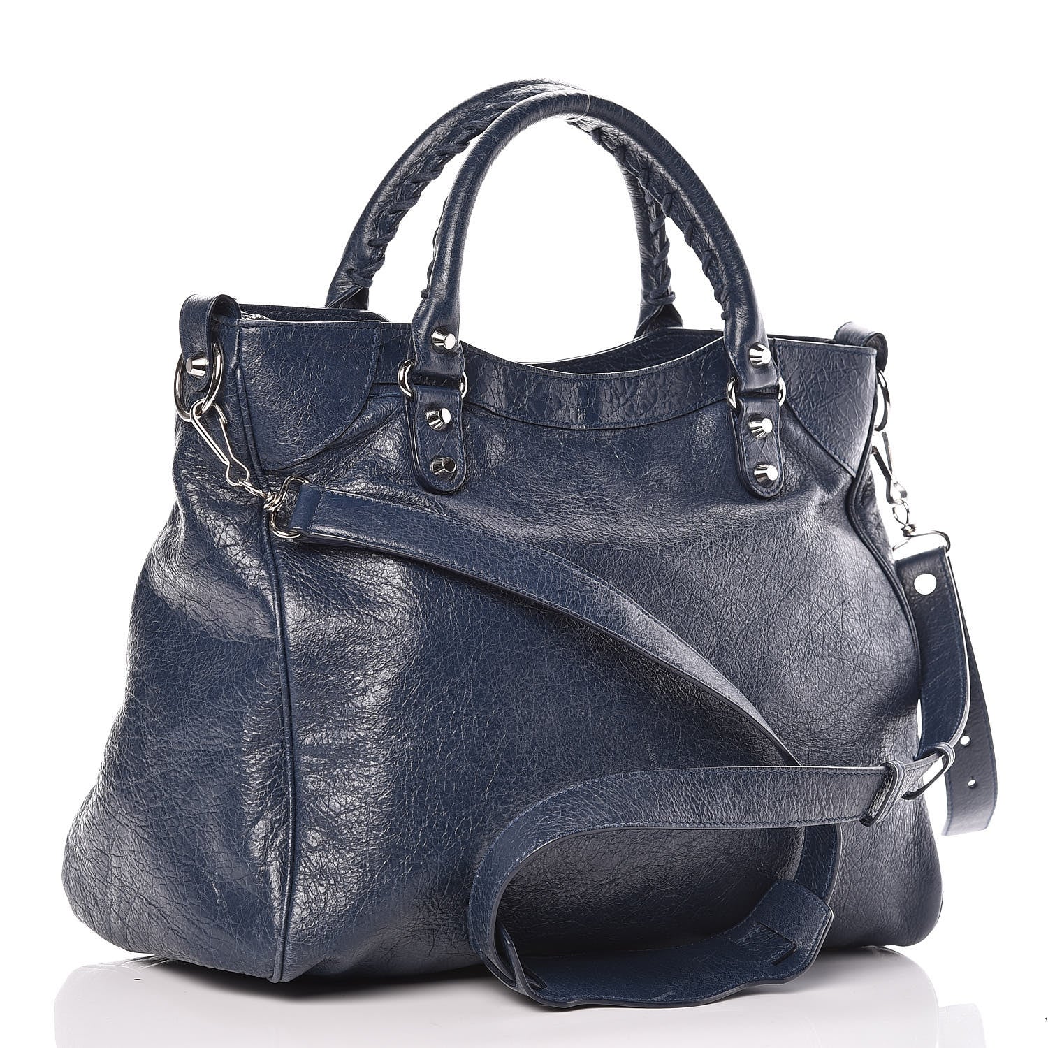 Balenciaga Agneau Classic Silver Hardware Velo Bleu Obscur 3 of 12