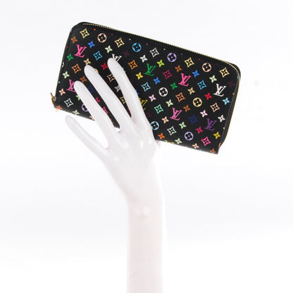 Louis Vuitton Monogram Multicolor Zippy Wallet Black Violet 2 of 7