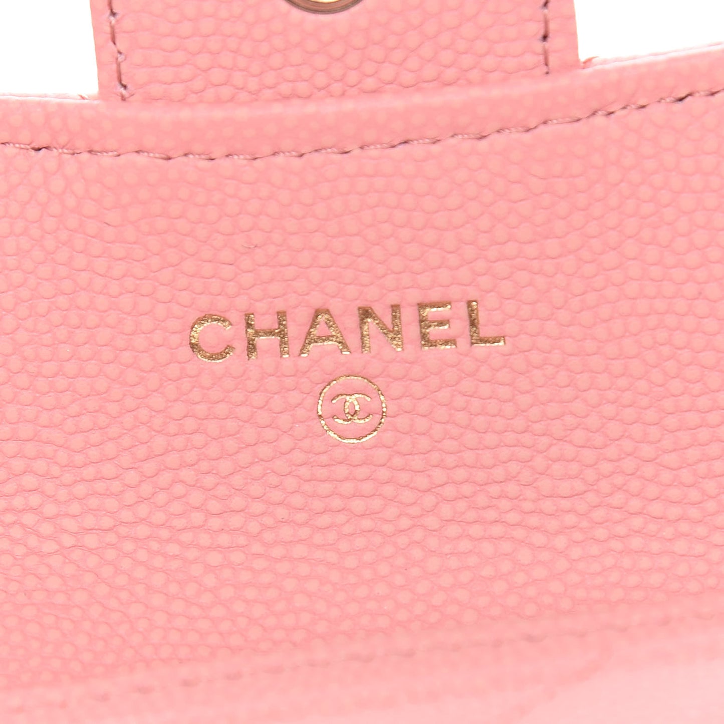 Caviar Chevron Quilted Flap Card Holder Pink