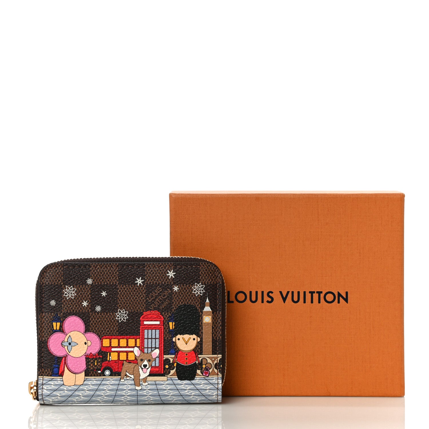 Louis Vuitton Damier Ebene 2021 Christmas Animation London Zippy Coin Purse Red 10 of 10