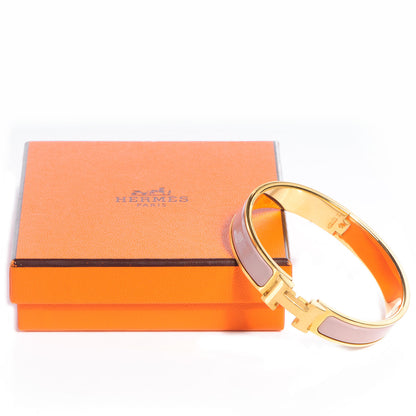 Hermes Narrow Enamel Clic Clac H Bracelet PM Rose Poudre 5 of 5
