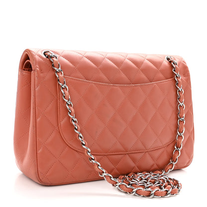 Chanel Lambskin Quilted Jumbo Double Flap Orange 2 of 14