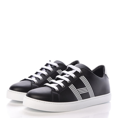 Hermes Calfskin Mens Avantage Sneakers 43 Black White 3 of 8
