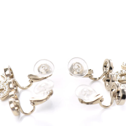 Chanel Metal Pearl CC Coco Climber Clip On Earrings Gold 3 of 4