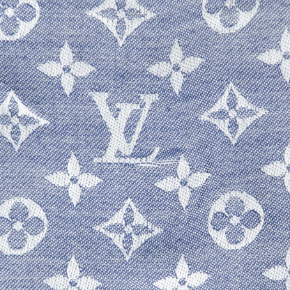 Louis Vuitton Wool Silk Monogram Denim Shawl Blue 7 of 7