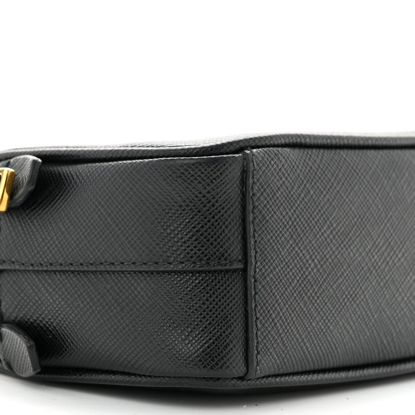 Saffiano Mini Camera Crossbody Bag Black