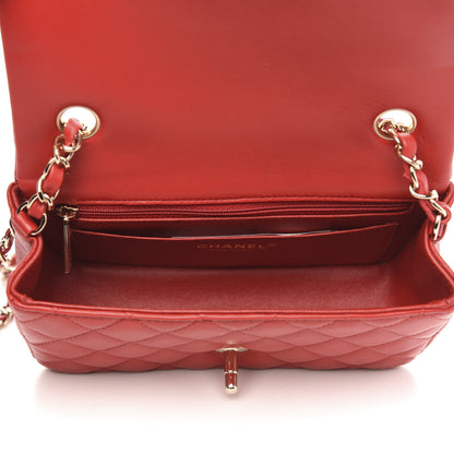 Chanel Lambskin Quilted Mini Rectangular Flap Red 5 of 9