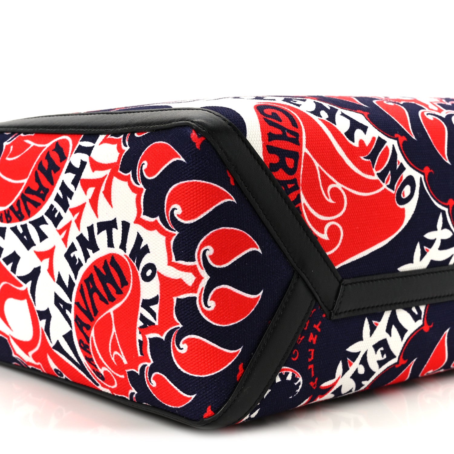 Valentino Garavani Canvas Logo Paisley Print Rockstud Tote Black Multicolor 8 of 9