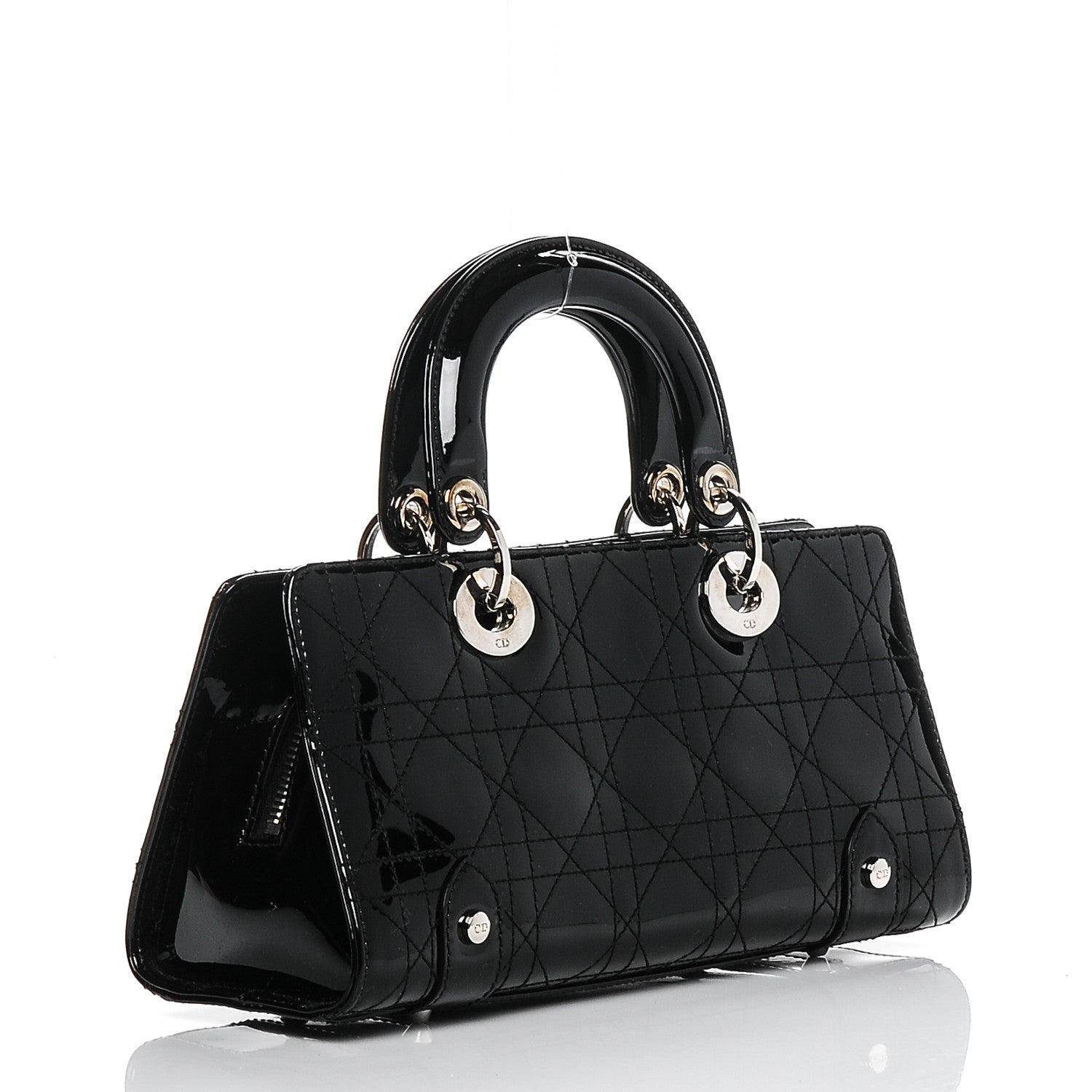 Christian Dior Patent Cannage Stitched Small East West Lady Dior Black 3 of 6