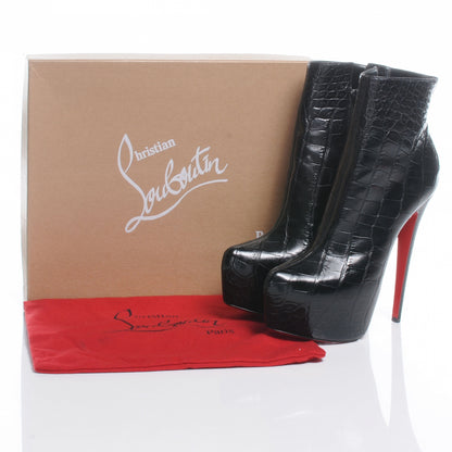 Christian Louboutin Crocodile Croc Daf Booty 160 Ankle Boots 39 Black 7 of 7