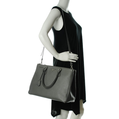 Prada Saffiano Large Galleria Double Zip Tote Marmo 2 of 8