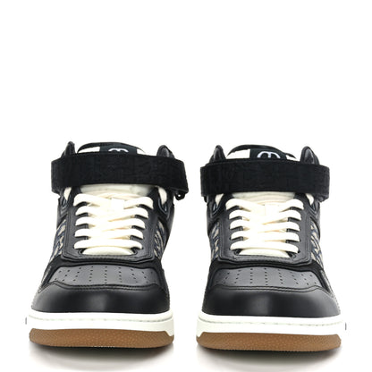 Christian Dior Smooth Calfskin Jacquard Oblique Mens B27 Mid Top Sneakers 43 Black Blue 2 of 7