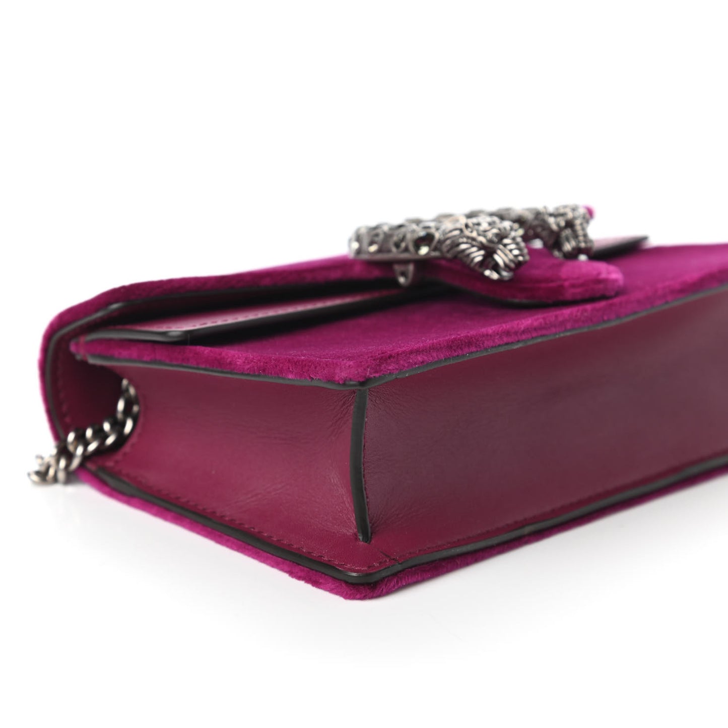 Velvet Super Mini Dionysus Shoulder Bag Fuchsia Violet Cyclamen