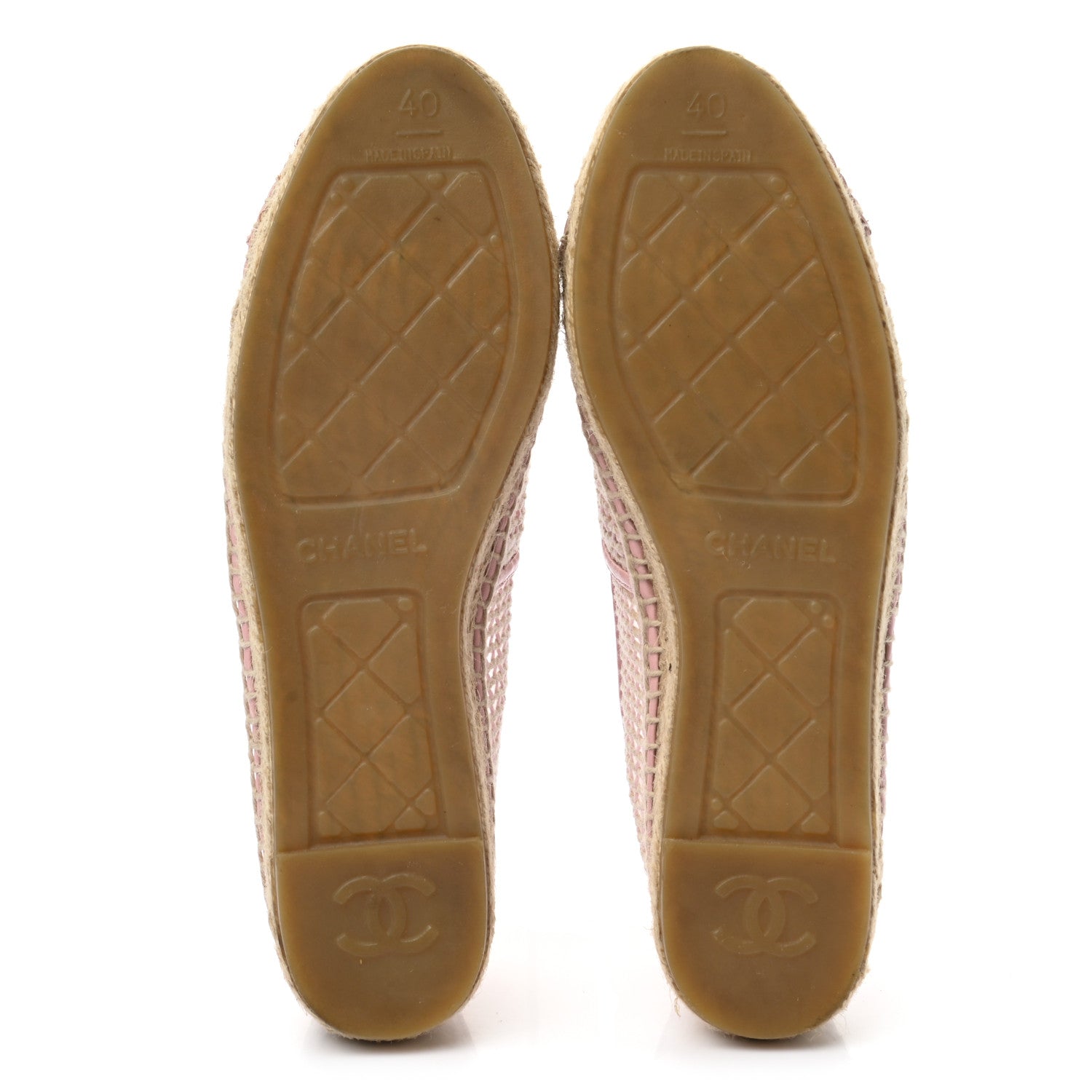 Chanel Mesh Lambskin CC Espadrilles 40 Light Pink Beige 14 of 30