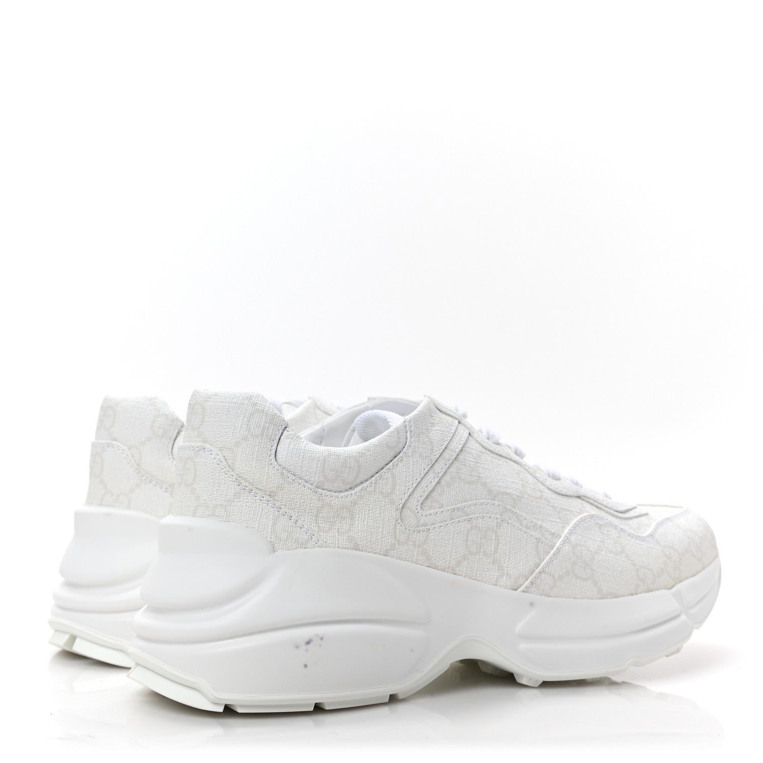 Gucci GG Supreme Monogram Womens Rhyton Sneakers 37 White 4 of 8