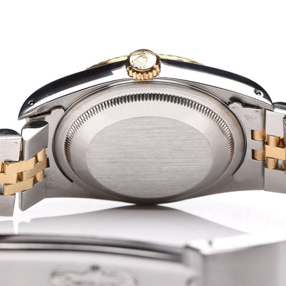 Rolex Stainless Steel 18K Yellow Gold Diamond 36mm Oyster Perpetual Datejust Watch Blue 16233 6 of 7