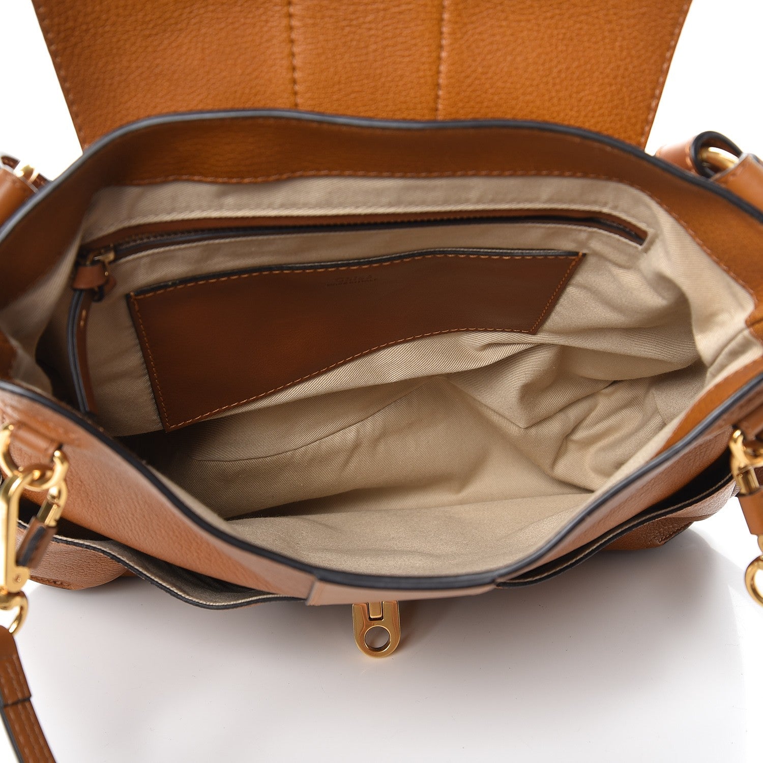 Chloe Grained Lambskin Medium Lexa Shoulder Bag Mustard Brown 5 of 10