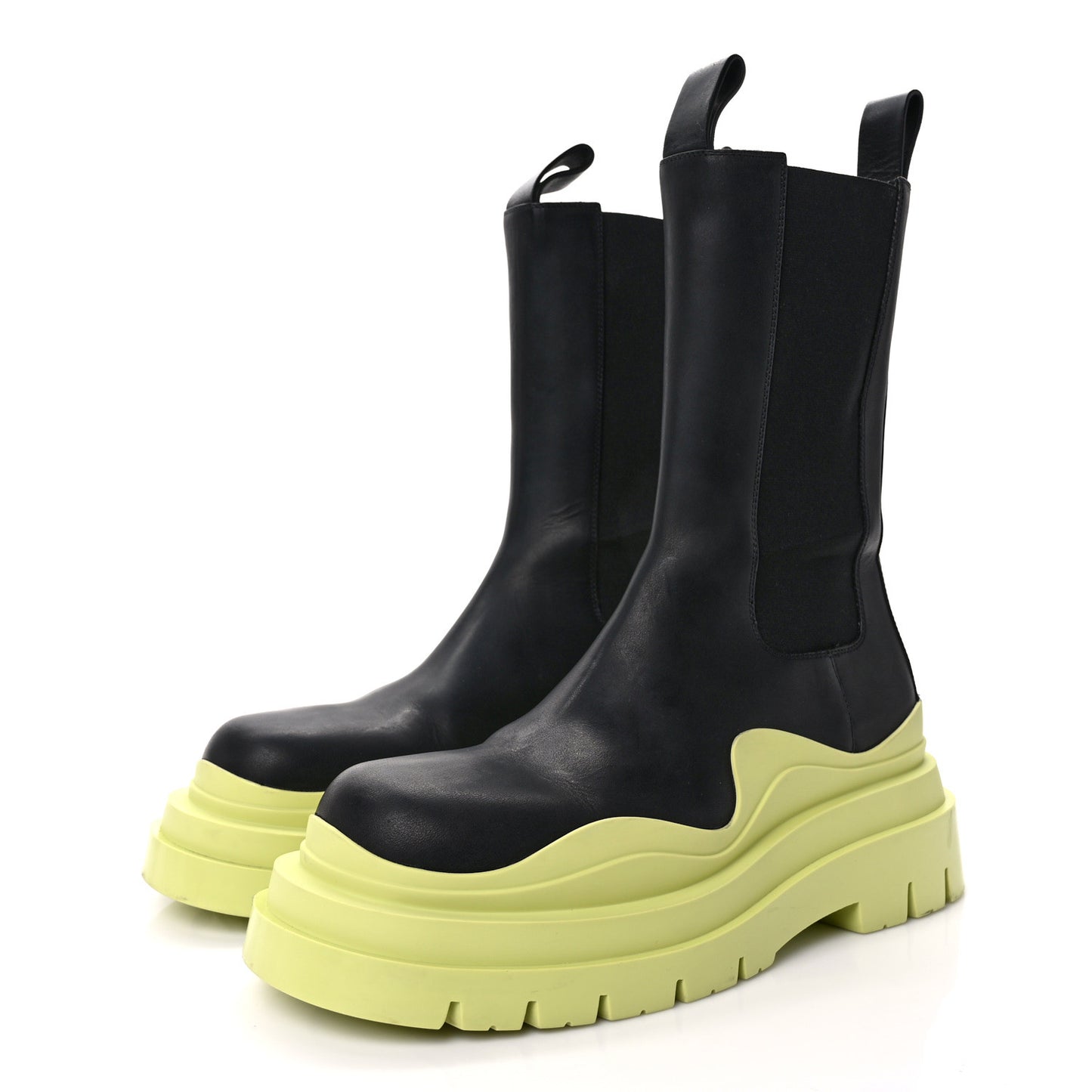 Calfskin The Tire Chelsea Boots 39 Black Seagrass