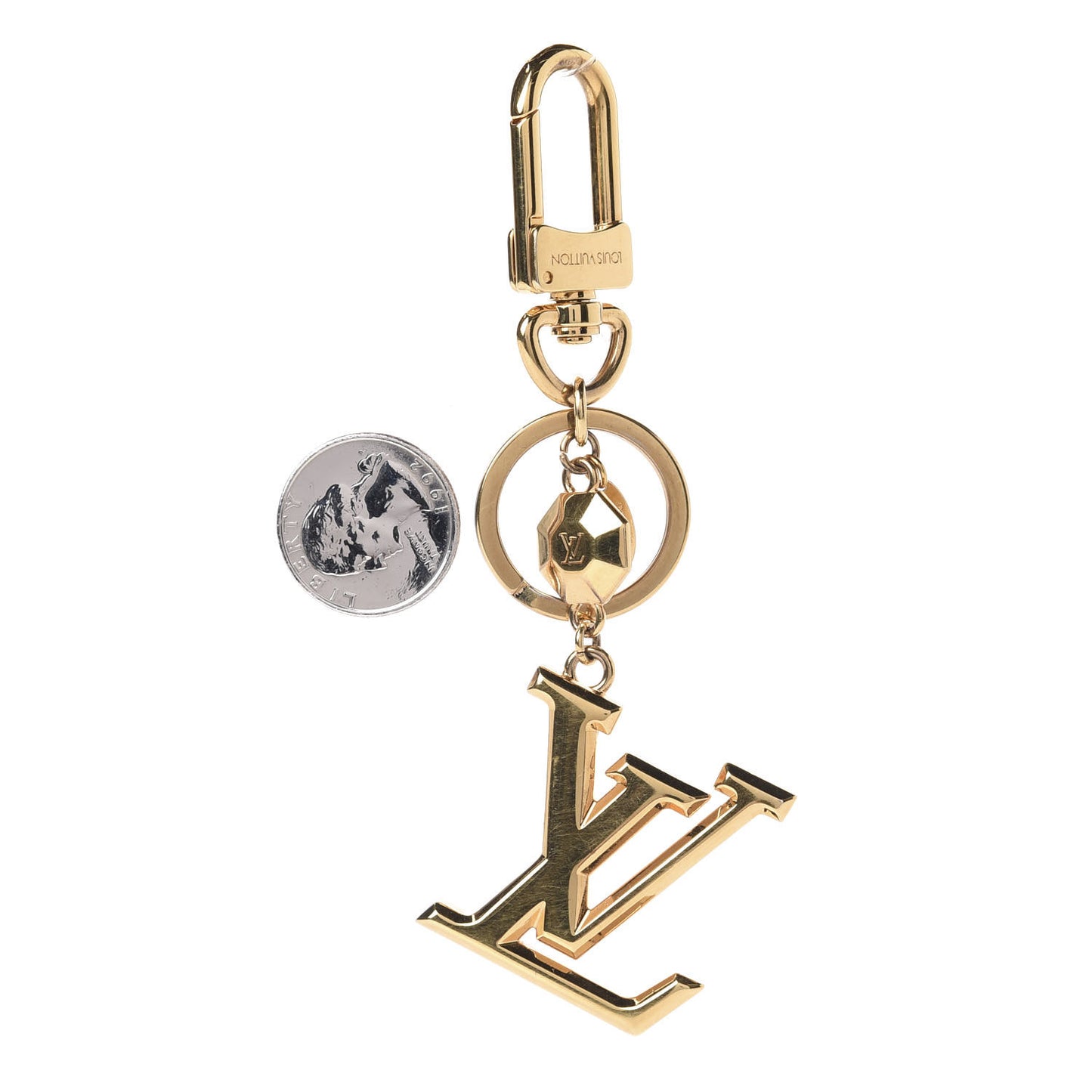 LV Facettes Bag Charm Key Holder Gold