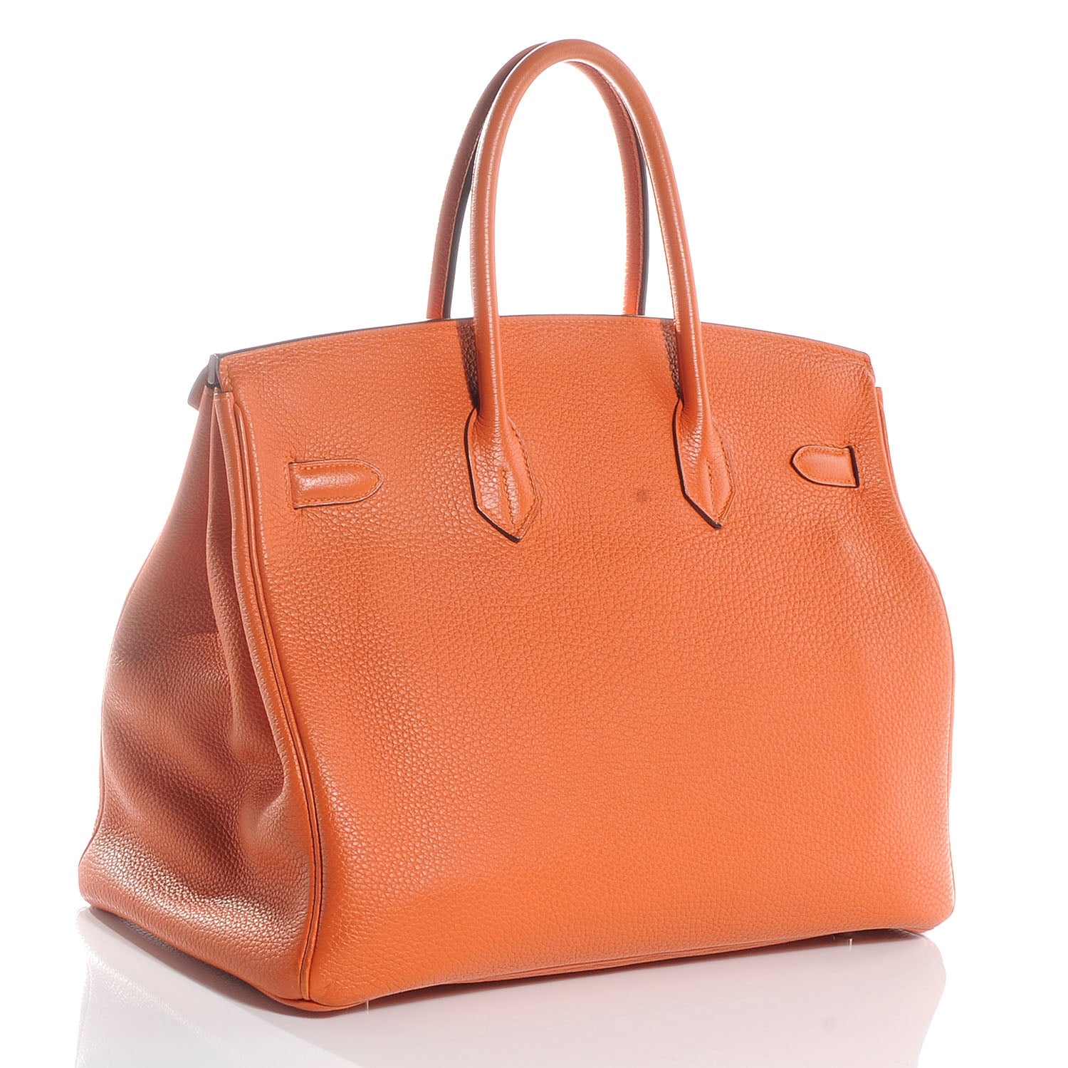 Hermes Taurillon Clemence Birkin 35 Orange 3 of 9