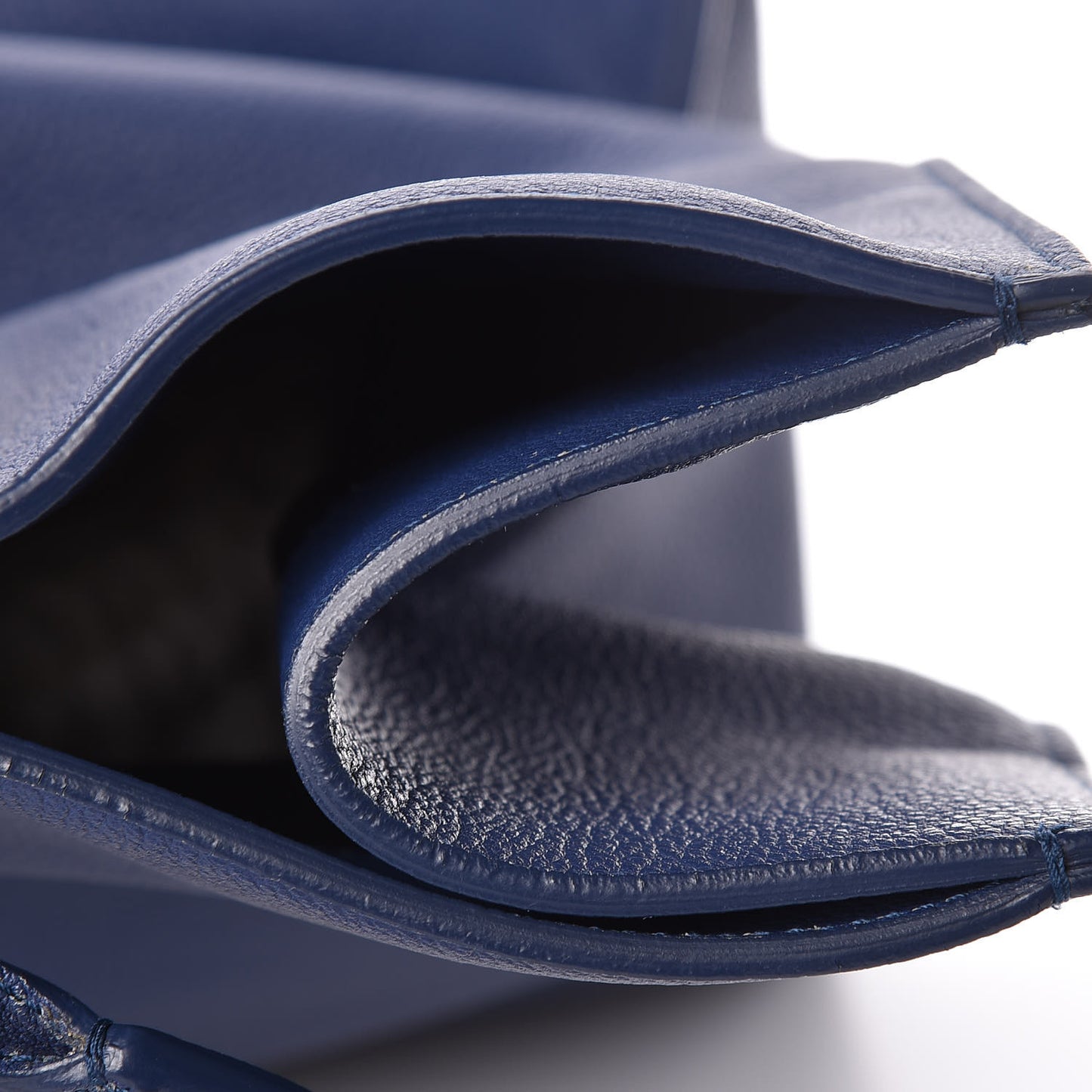 Grained Calfskin Gold Metallic Edge Hardware Papier A4 Tote Bleu