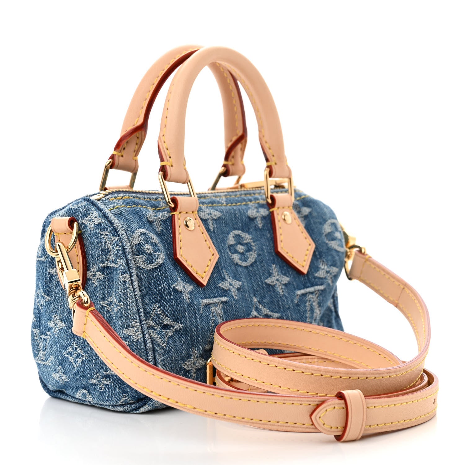 Louis Vuitton Monogram Denim Nano Speedy Blue 3 of 9