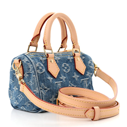 Louis Vuitton Monogram Denim Nano Speedy Blue 3 of 9